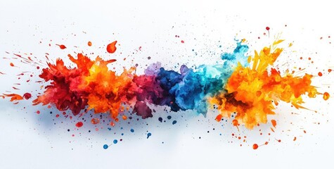 Explosion watercolor idea. Vibrant explosion of colors creating a dynamic and artistic visual effect.