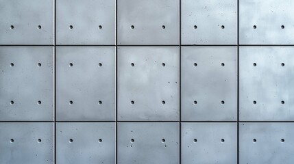 Textured concrete wall featuring uniform panels with visible holes, creating a modern, industrial aesthetic.
