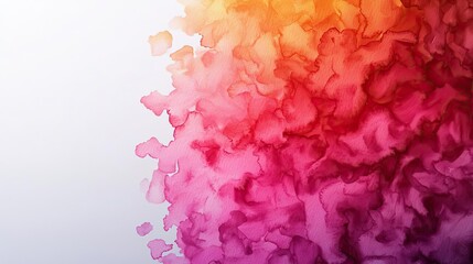 Fototapeta premium Fluid watercolor concept. Vibrant watercolor texture blending orange and pink hues for dynamic visuals.