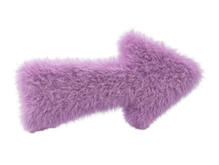 Isolated Furry Purple Horizontal Arrow