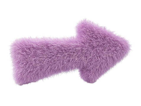 Isolated Furry Purple Horizontal Arrow