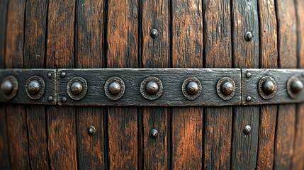 Wooden barrel, metal band, texture, background, rustic, game design