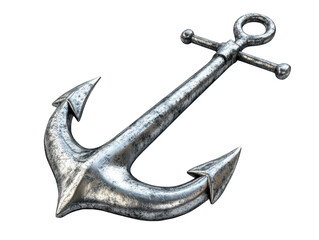 Isolated Silver Metallic Anchor