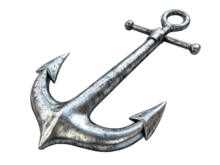 Isolated Silver Metallic Anchor