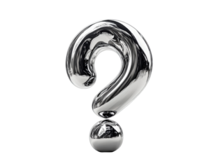 Isolated Silver Chrome Question Mark