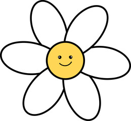 데이지 꽃 캐릭터 일러스트