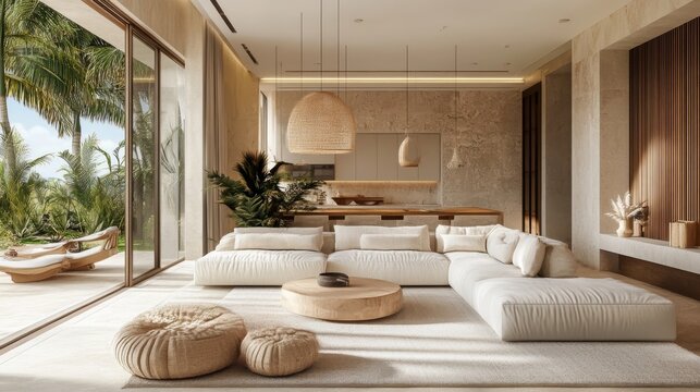 an interior living room modern tropis house