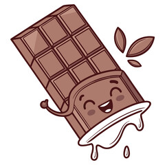 Chocolate Bar Cartoon Icon Illustration
