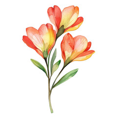 Fototapeta premium Vibrant watercolor flower bouquet artistic floral design creative artwork bright studio setting close-up perspective