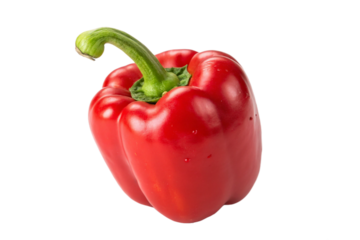 Bell pepper red capsicum isolated on transparent background