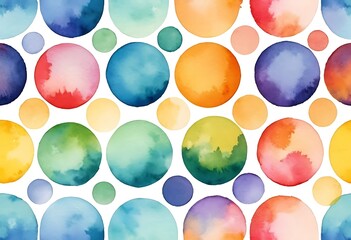 Colorful Watercolor Circles Abstract Pattern Design