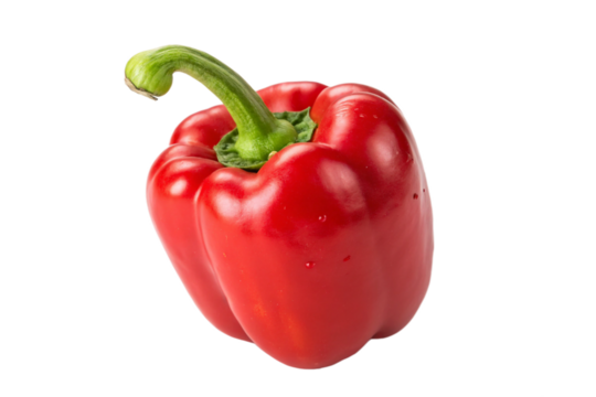 Bell pepper red capsicum isolated on transparent background