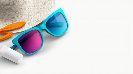 Summer Vacation Essentials: Sunglasses, Sun Hat, and Sunscreen
