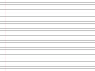 Grid paper, abstract striped background with geometric black colored horizontal lines for school, wallpaper, texture, notebook, blank lined paper, isolated on white background.