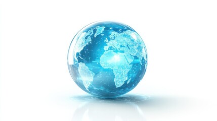 Fototapeta premium Abstract Digital Globe with Global Network Connections on White Background