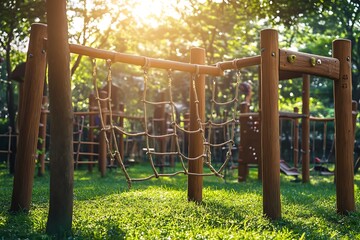 Fototapeta premium rope climbing in the park
