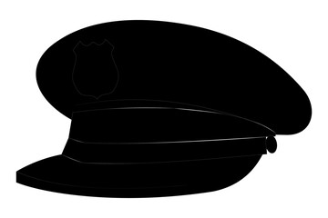 vector police hat silhouette