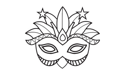 Carnival Mask Coloring Page For Adult
