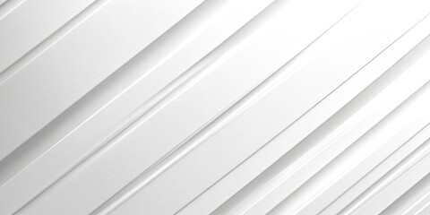 Obraz premium Striking abstract texture of sleek white diagonal stripes creating depth and dimension on a smooth surface with subtle shadows and highlights