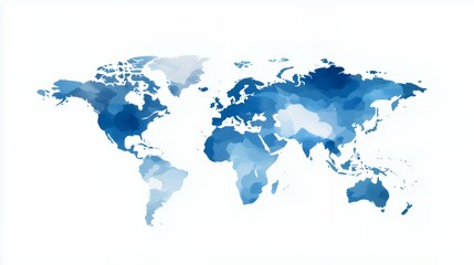 Obraz premium Abstract Watercolor World Map: Global Connectivity and Unity