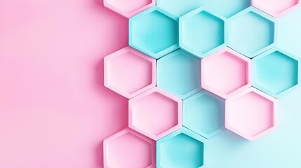 Hexagonal watercolor concept. Colorful hexagonal shapes create an artistic, modern background design for creative projects.