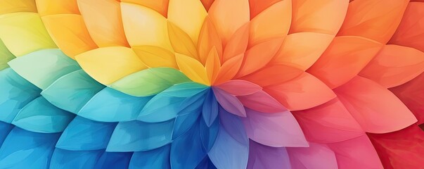 Obraz premium Mandala watercolor idea. Vibrant and colorful petal patterns creating a stunning abstract design.