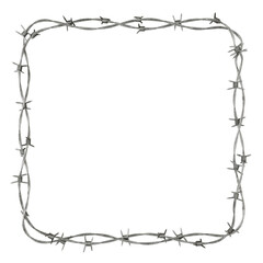 Metal Frame Texture: A realistic texture of a rusty metal frame with barbed wire details.