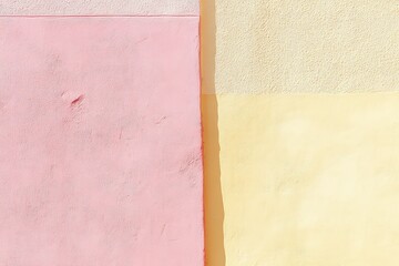 A minimalist background with soft pink and yellow color blocks fading into each other, creating a serene aesthetic.