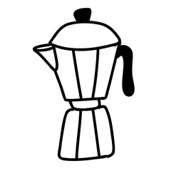 coffee maker moka pot drip outline illustration doodle svg transparent clipart cutout digital sticker icon