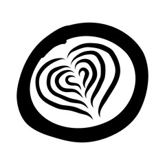 Latte art love doodle coffee cup cafe illustration outline svg transparent clipart cutout cute digital sticker icon