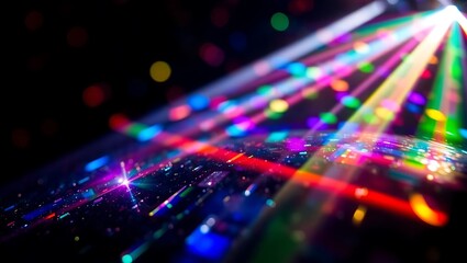 fiber optics background with lots light spots