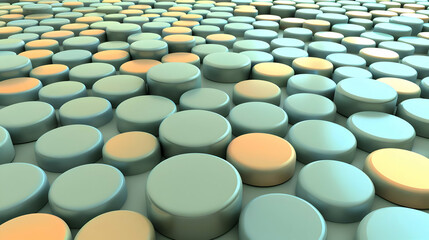 Obraz premium A textured surface of circular shapes in soft colors, creating a visually appealing pattern.
