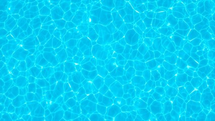 Obraz premium Rippling water surface, crystal clear blue pool, sunlight reflections, tranquil aquatic texture, high contrast ripples, summer vibes, refreshing aqua tones, abstract water patterns