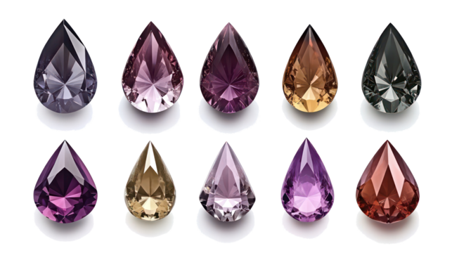 Multicolored Faceted Crystals in Drop Shapes Generative AI