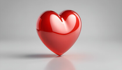 Red heart isolated on transparent background