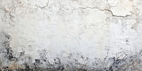 Obraz premium Textured aged wall background with visible cracks and peeling white paint, warm tones at the bottom, highlighting rustic imperfections and depth.