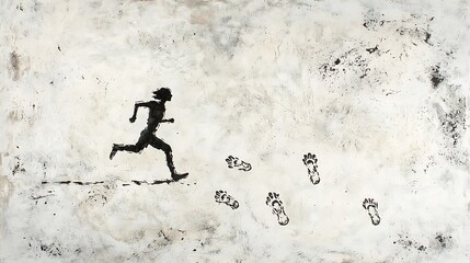 Fototapeta premium A woman running with her feet in the air