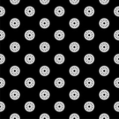 Bicycle ball bearing icon isolated seamless pattern on black background