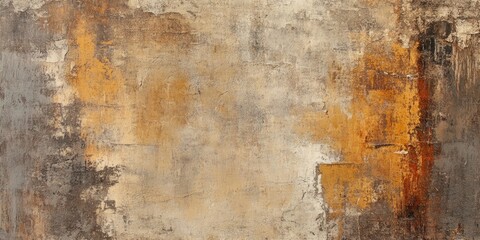 Abstract wall texture art in shades of brown, beige, and orange with rough and smooth surfaces, creating a rich, layered visual effect.