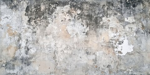Aged concrete wall with textured gray and beige patterns showcasing weathered surfaces ideal for creative backgrounds and messaging applications.