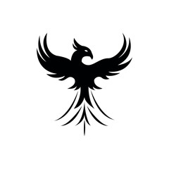 silhouette of phoenix bird. phoenix icon vector. illustration of flying phoenix