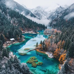 jiuzhaigou multicolored lakes china landscape