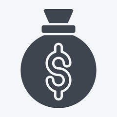 Icon Money. related to Retirement symbol. glyph style. design editable