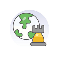 Global Strategy  icon business vector concept stock graphic