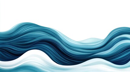 Fototapeta premium Ocean watercolor idea. A serene abstract representation of flowing blue waves, ideal for tranquil designs.