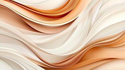 Obraz premium Polygon watercolor concept. Abstract wave patterns in soft earthy tones creating a serene visual experience.
