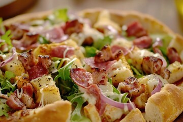 A close-up view of a slice of pizza on a plate, ready to be enjoyed
