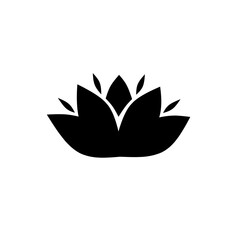 Lotus flower icon set. Lotus flower vector sign or lotus flower plant symbol