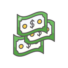 Cash icon business vector concept stock graphic