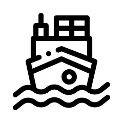 Cargo ship line icon